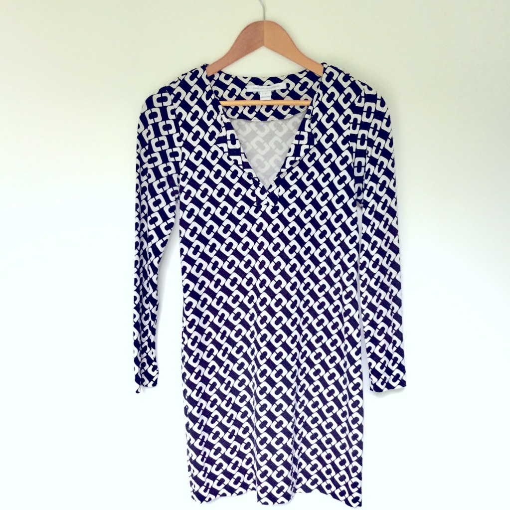 Diane Von F (Dvf) Pattern Midi Dress In Size 4